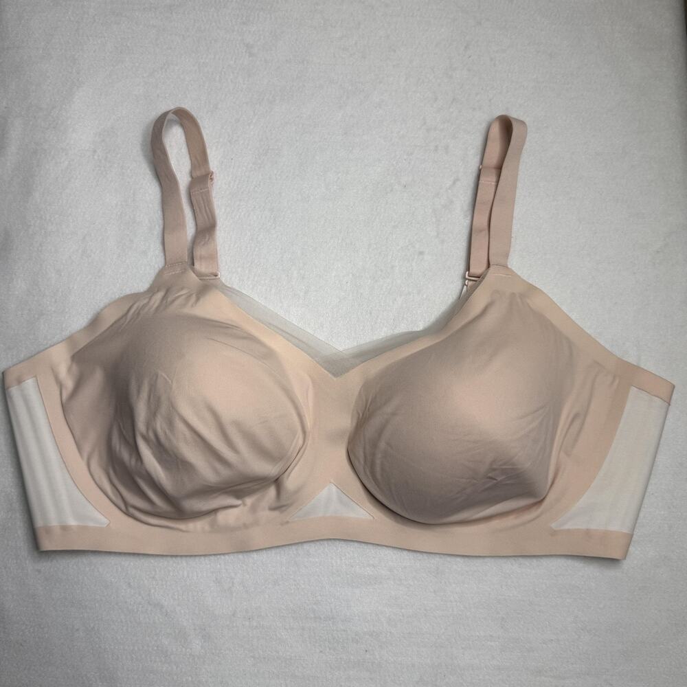 Honeylove Bra Womens 3X 44DD/DDD Beige Wireless Seamless T Shirt Plus Support